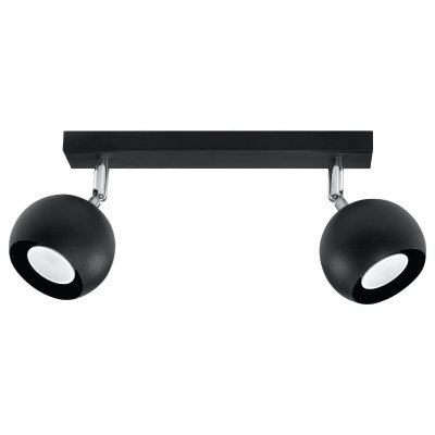 SOLLUX LIGHTING Sollux Oculare - Barre De Projecteur &Agrave; 2 Lumi&egrave;res Noir, Gu10