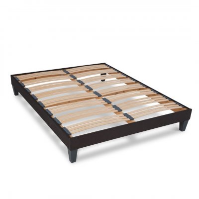 OLYMPE LITERIE Sommier &agrave; lattes apparentes KIT15 - gris anthracite - 90 x 190 cm