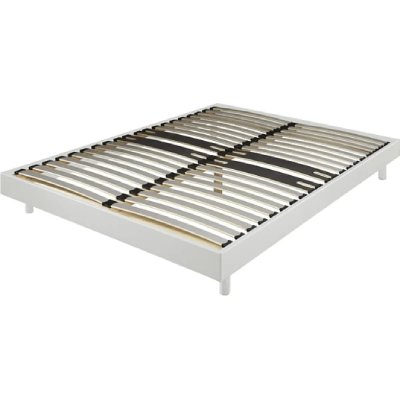 EBAC LITERIE Sommier + jeu de pieds 140x190 Decokit 2x18 lattes Blanc