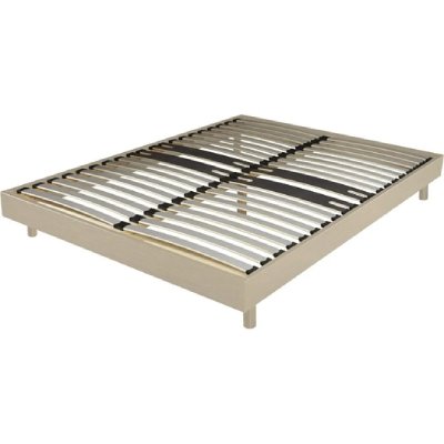 EBAC Sommier + jeu de pieds 160x200 Decokit 2x19 lattes Ch&ecirc;ne Clair