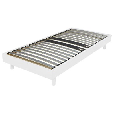 CAMIF Sommier + jeu de pieds 90x190 decokit 18 lattes blanc