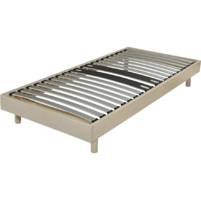 EBAC Sommier + jeu de pieds 90x190 decokit 18 lattes ch&ecirc;ne clair