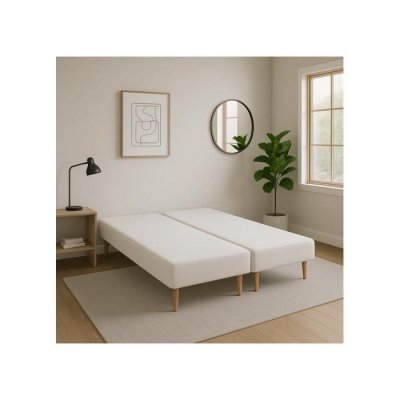 BYSOMMIFLEX Sommier tapissier 160x200cm (80x200x2) blanc fran&ccedil;ais