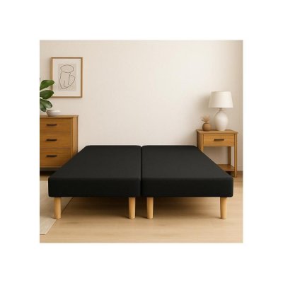 BYSOMMIFLEX Sommier tapissier 2x80x200 noir (160x200) fabrique en france + pieds