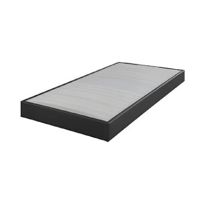 MES Sommier tapissier 90x190 Omega simili gris 18 lattes