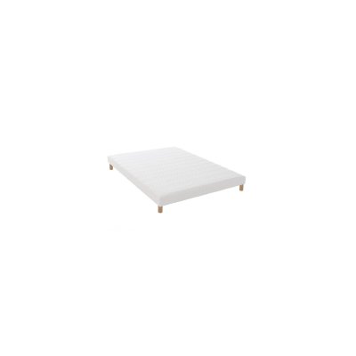 IDLITERIE Sommier tapissier a lattes blanc + pieds - made in france - 140x190cm