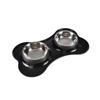 LOVE STORY SONDEY Paris Prix Gamelle Double pour Chien Forme Os 45cm Noir