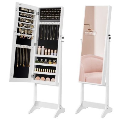 SONGMICS Armoire &agrave; bijoux sur pieds avec miroir