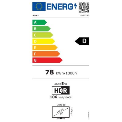 SONY  K-75XR5 190,5 cm (75 ) 4K Ultra HD Smart TV Wifi Noir - Neuf