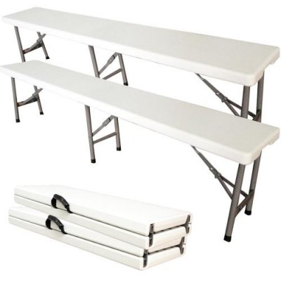 SOTECH  Banc en Plastique Robuste, 183 x 43 x 30 cm, Blanc
