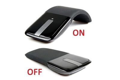  Souris arc pour mac et pc sans fil usb pliable universelle capteur optique 3 boutons (noir)