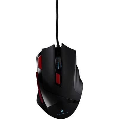 SUREFIRE Souris de gaming Gaming Eagle Claw USB, filaire optique &eacute;clair&eacute; noir/rouge