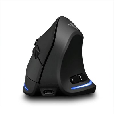 YONIS Souris Ergonomique Rechargeable Sans Fil Avec Lumi&egrave;re Bleue Et 6 Boutons 