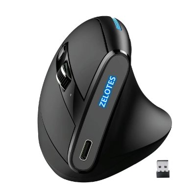 YONIS Souris Ergonomique Sans Fil Rechargeable Avec Effets Lumineux Et Dpi Ajustable 