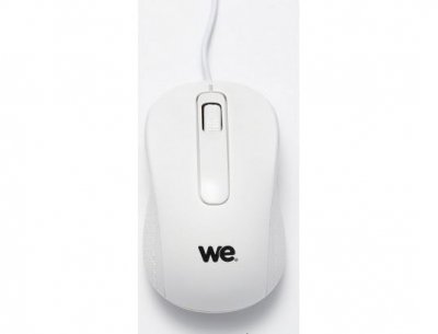 WE Souris filaire  blanche finition m&eacute;tallique Blanc 