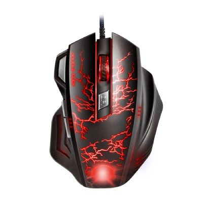 YONIS Souris Gamer Pc Filaire USB 3200 Dpi Ordinateur Lumi&egrave;re LED Bleu 7 Boutons Noir -