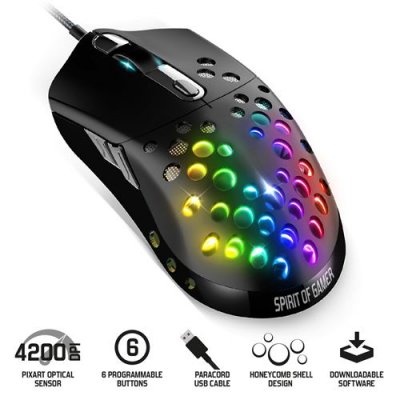 SPIRIT OF GAMER Souris gaming filaire  Elite-M80 Ambidextre 