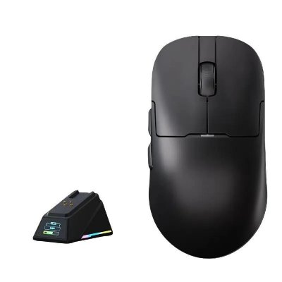 YONIS Souris Gaming Sans Fil Ultra-l&eacute;g&egrave;re Avec Chargeur Et &Eacute;cran Rgb 42k Dpi Noir 