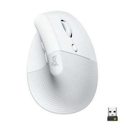 LOGITECH Souris Lift Ergonomique icale Sans Fil Silencieuse Blanc