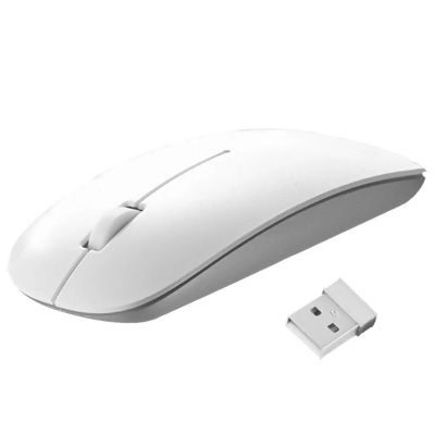 YONIS Souris Optique Laser Ultra-Mince Sans Fil 2.4 Ghz Avec Mini R&eacute;cepteur USB Blanc -  