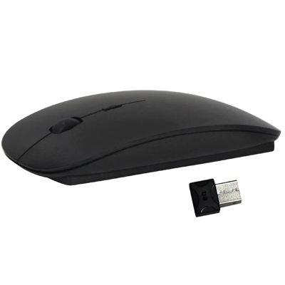 YONIS Souris Optique Laser Ultra-Mince Sans Fil 2.4 Ghz Avec Mini R&eacute;cepteur USB Noir -  