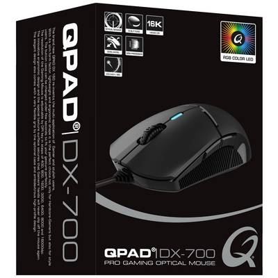 QPAD Souris PC  DX700 - 16K DPI/USB/RGB/8 Boutons