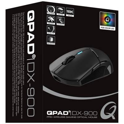 QPAD Souris PC  DX900 - 16K DPI/Wireless/RGB/8 Boutons