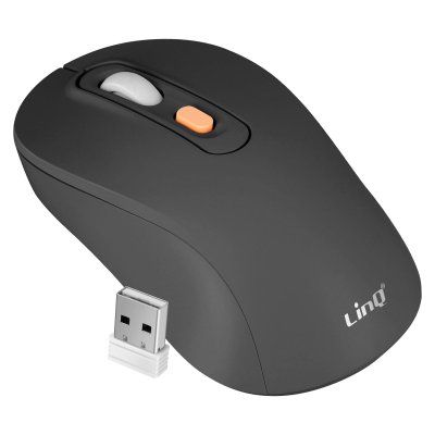 LINQ Souris Sans Fil Bluetooth ou WiFi 2.4Ghz Pr&eacute;cision et Confort  Noir 