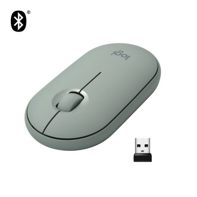 LOGITECH Souris sans fil  Pebble M350 - Eucalyptus 