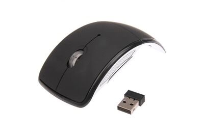 WEWOO Souris sans fil noir Sans 2.4GHz 800-1200-1600dpi Snap-in &eacute;metteur-r&eacute;cepteur pliage sans optique /