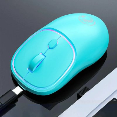 YONIS Souris Sans Fil Silencieuse Rechargeable 1600 DPI Rose Pour PC Et Mac Bleu 