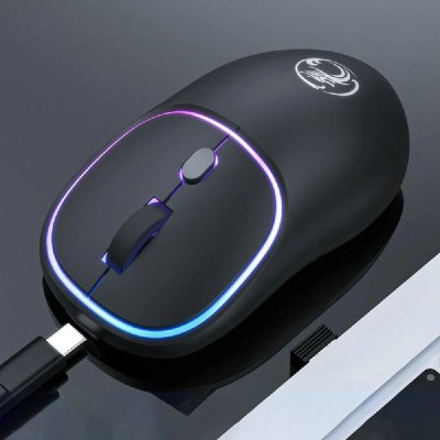 YONIS Souris Sans Fil Silencieuse Rechargeable 1600 DPI Rose Pour PC Et Mac Noir 