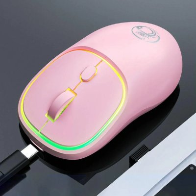YONIS Souris Sans Fil Silencieuse Rechargeable 1600 Dpi Rose Pour Pc Et Mac Rose 2 