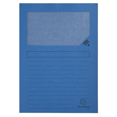 EXACOMPTA Sous-dossier Forever Fen&ecirc;tre transparente Blue marine A4 100 Pi&egrave;ces
