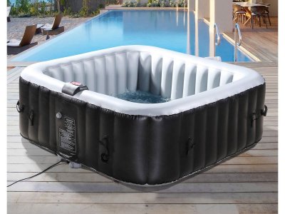 HABITAT ET JARDIN Spa gonflable nice en pvc - 6 places - gris/noir