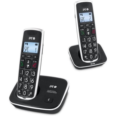 SPC  7609n t&eacute;l&eacute;phone dect duo grandes touches ag20 id lcd eco
