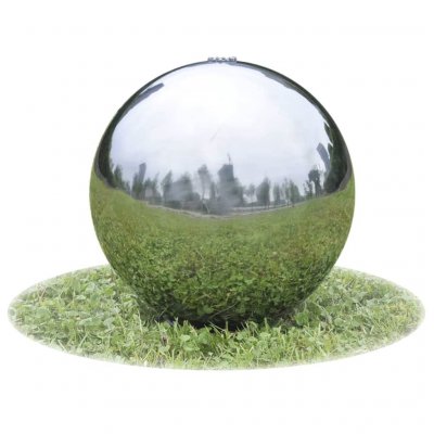 VIDAXL Sph&egrave;re de fontaine de jardin avec LED Acier inoxydable 40 cm