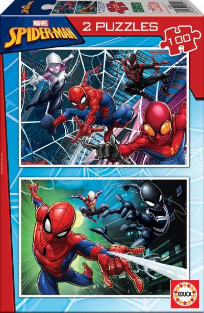 EDUCA Spiderman 2 X 100 Spider-man Puzzle Multicolore 3-6 Years
