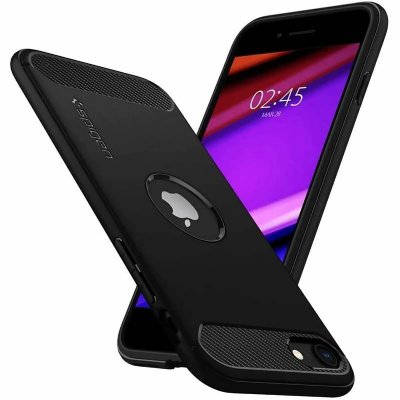 SPIGEN  Coque Rugged Armor iPhone SE (2022 / 2020) - Noir