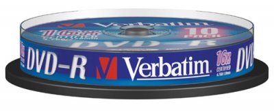 VERBATIM SPINDLE DE 10 DVD-R 16x 4,7GB 