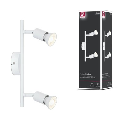 PAULMANN Spot Carolina max 2x10W GU10 Blanc d&eacute;poli 230V M&eacute;tal
