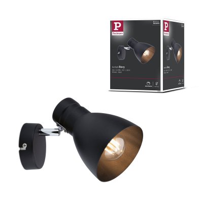 PAULMANN Spot Davy max 1x20W E27 Noir 230V M&eacute;tal