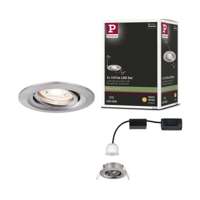  Spot encastrable LED Nova mini rond orientable acier Gris Paulmann