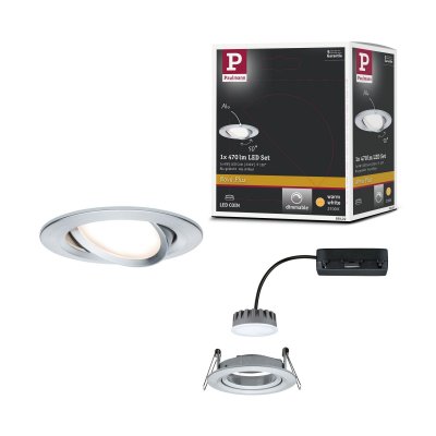  Spot encastr&eacute; LED Coin Slim orientable - Alu tourn&eacute; - 6.8W - 2700K - IP23 - Dimmable - Avec ampoule
