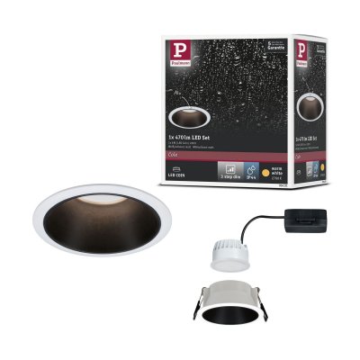 PAULMANN Spot Encastr&eacute; led  Cole Blanc/noir 6,5W - Blanc│Noir mat