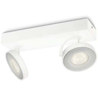 PHILIPS Spot LED Clockwork blanc &agrave; deux lampes