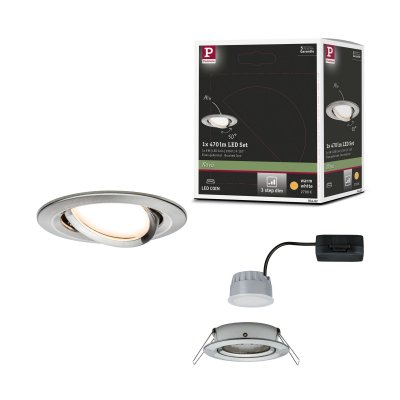  Spot LED Coin Nova orientable &agrave; encastrer acier bross&eacute; dimmable 6,5W
