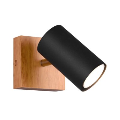 TRIO LIGHTING Spot marley noir et bois 1xgu10 