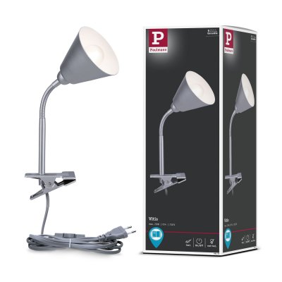 PAULMANN Spot pince flexible Vitis m&eacute;tal gris D11 x H37 cm Gris 