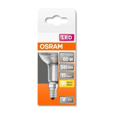 OSRAM Spot r50 led verre clair - 4,3w &eacute;quivalent 60w e14 - blanc chaud
